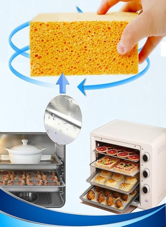 Crewbolt Extra Thick Cellulose Kitchen Sponges | Heavy-Duty Cleaning Sponges for Dishes & Cookware | 2" Thick, Large (13x9x4 cm) (2) - Image 2